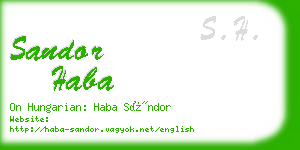 sandor haba business card